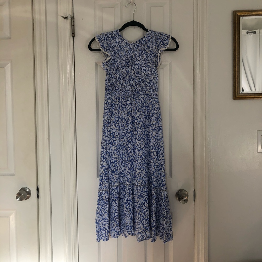 Smocked Floral Midi Dress